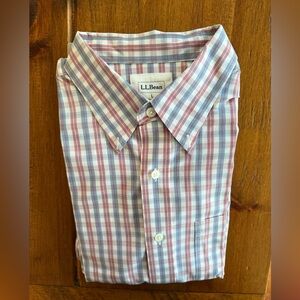 L.L. Bean Men's Checkered Shirt - Red and Blue
